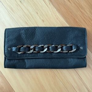 Michael Kors Black Chain-Detail Leather Clutch